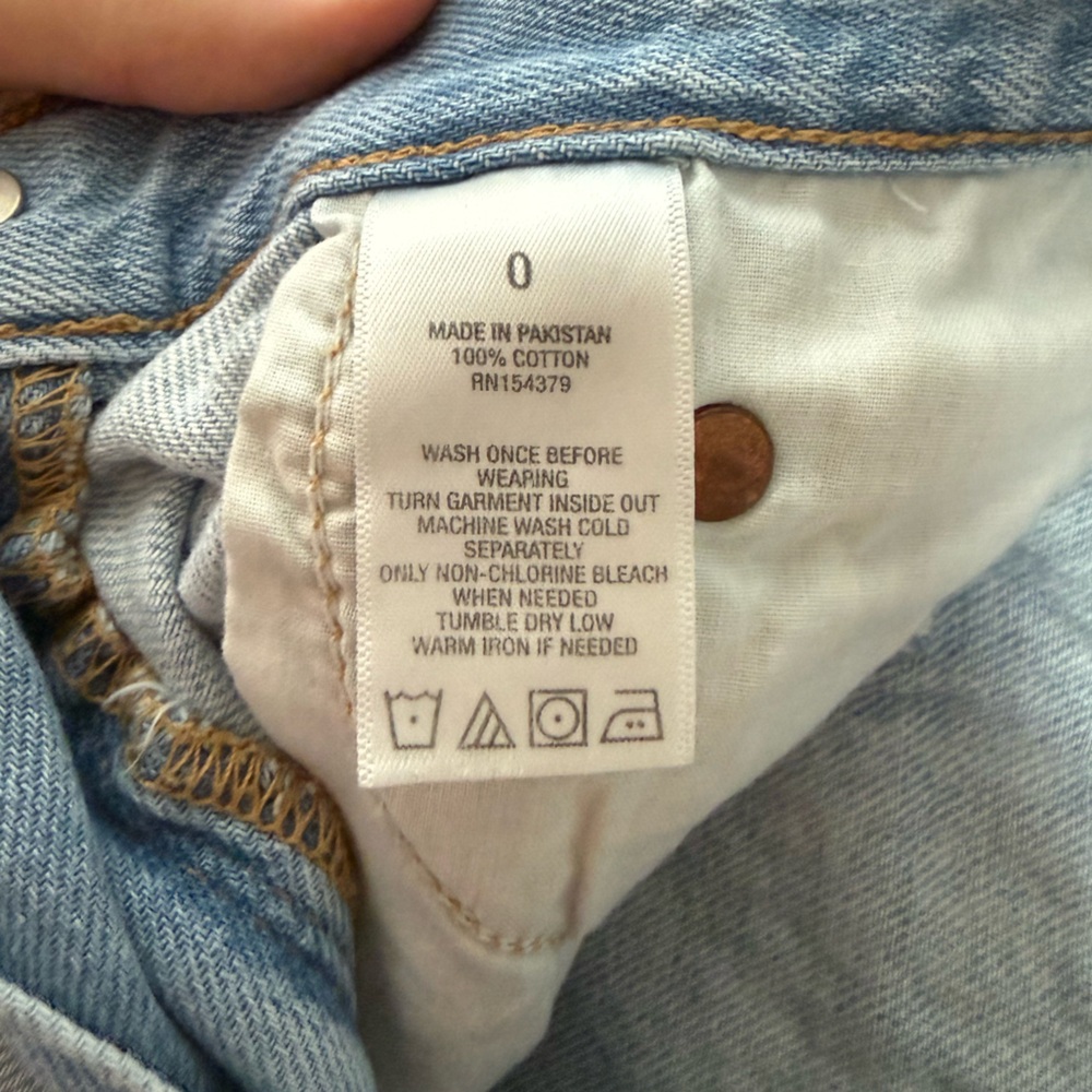 Aeropostale Frayed Light Blue Jean Shorts - Picture 3 of 7